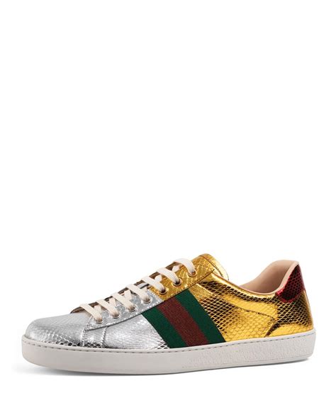 gucci new ace snake sneakers|gucci ace metallic snakeskin sneakers.